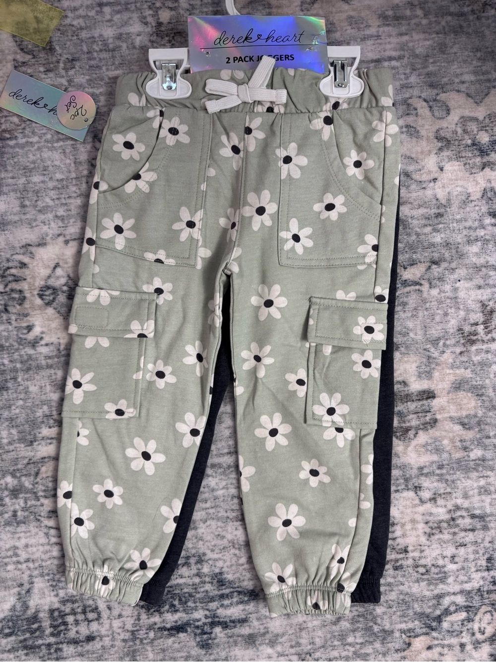 Derek Heart 2T Girls' Joggers 2-Pack (with light fleece lining)